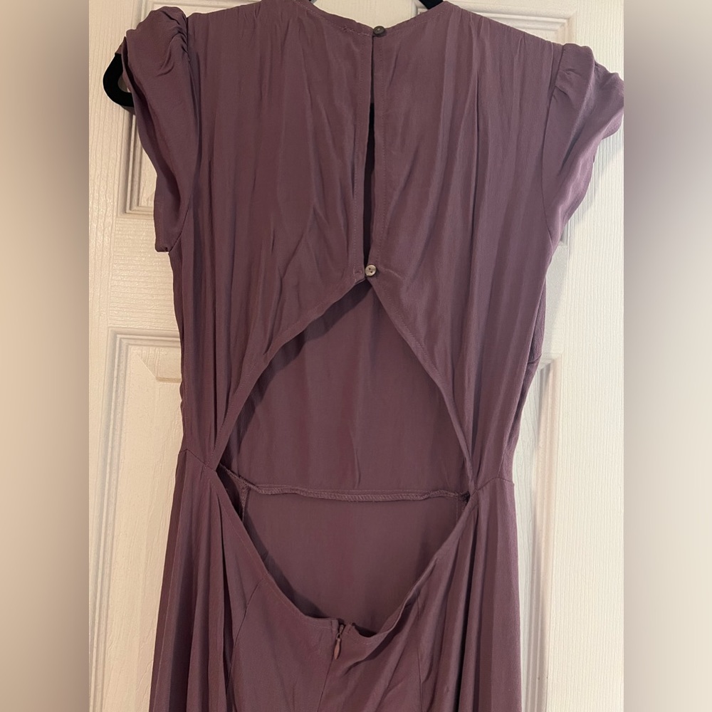 New Olivaceous Plum back cutout maxi dress